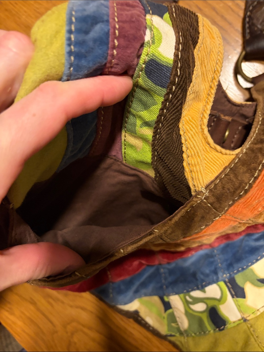 Lucky Brand vintage inspired Boho Patchwork Velvet Multi-Color Shoulder Bag - Picture 3 of 7